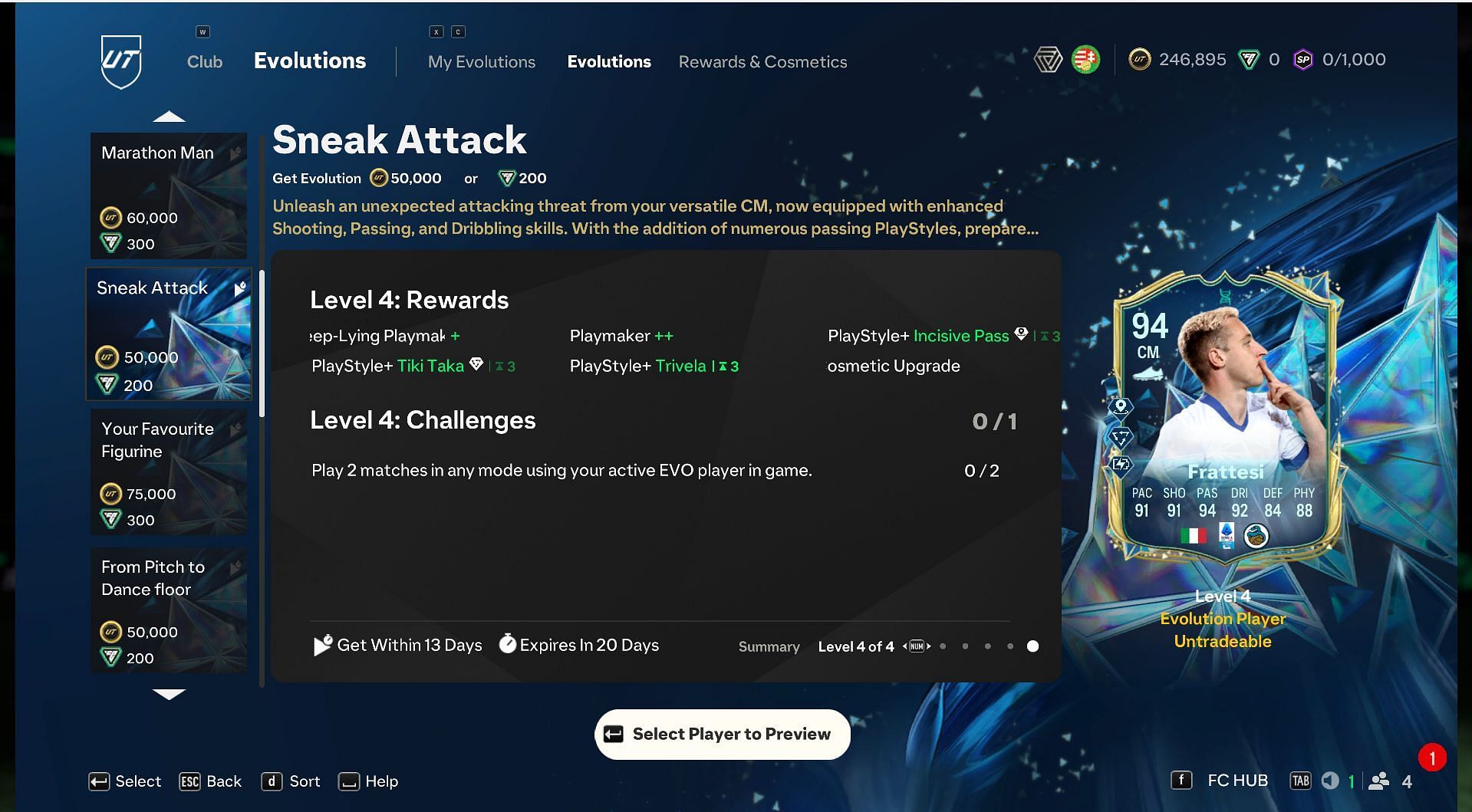 The final upgrade level of Sneak Attack EVO (Image via EA Sports)